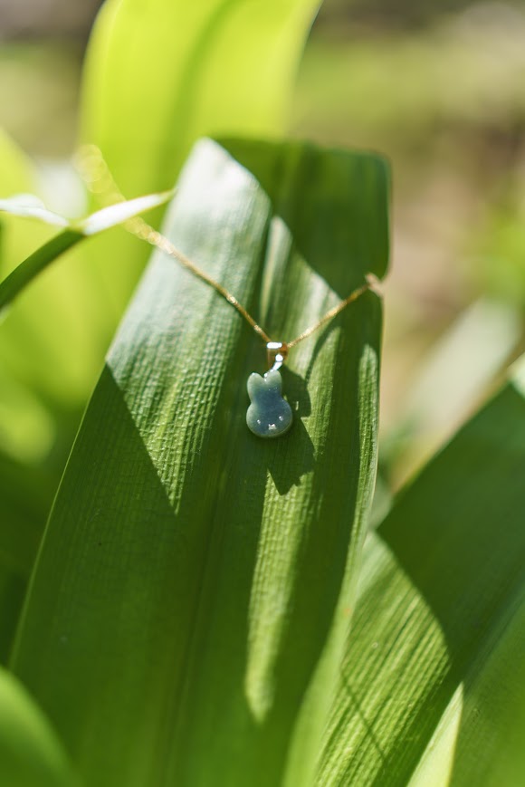 Green Jade Bunny Pendant