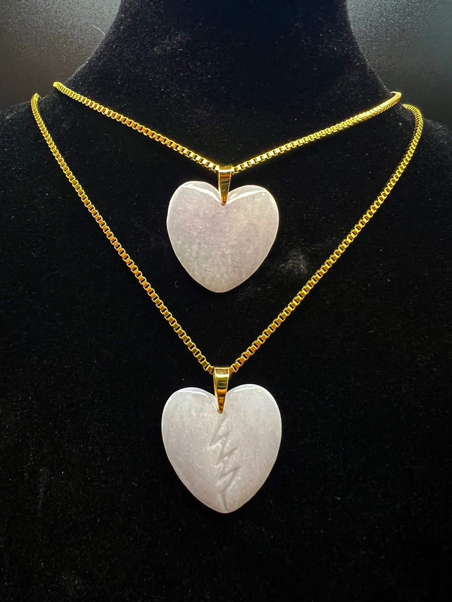 Lavender Broken Heart Double-Sided Pendant