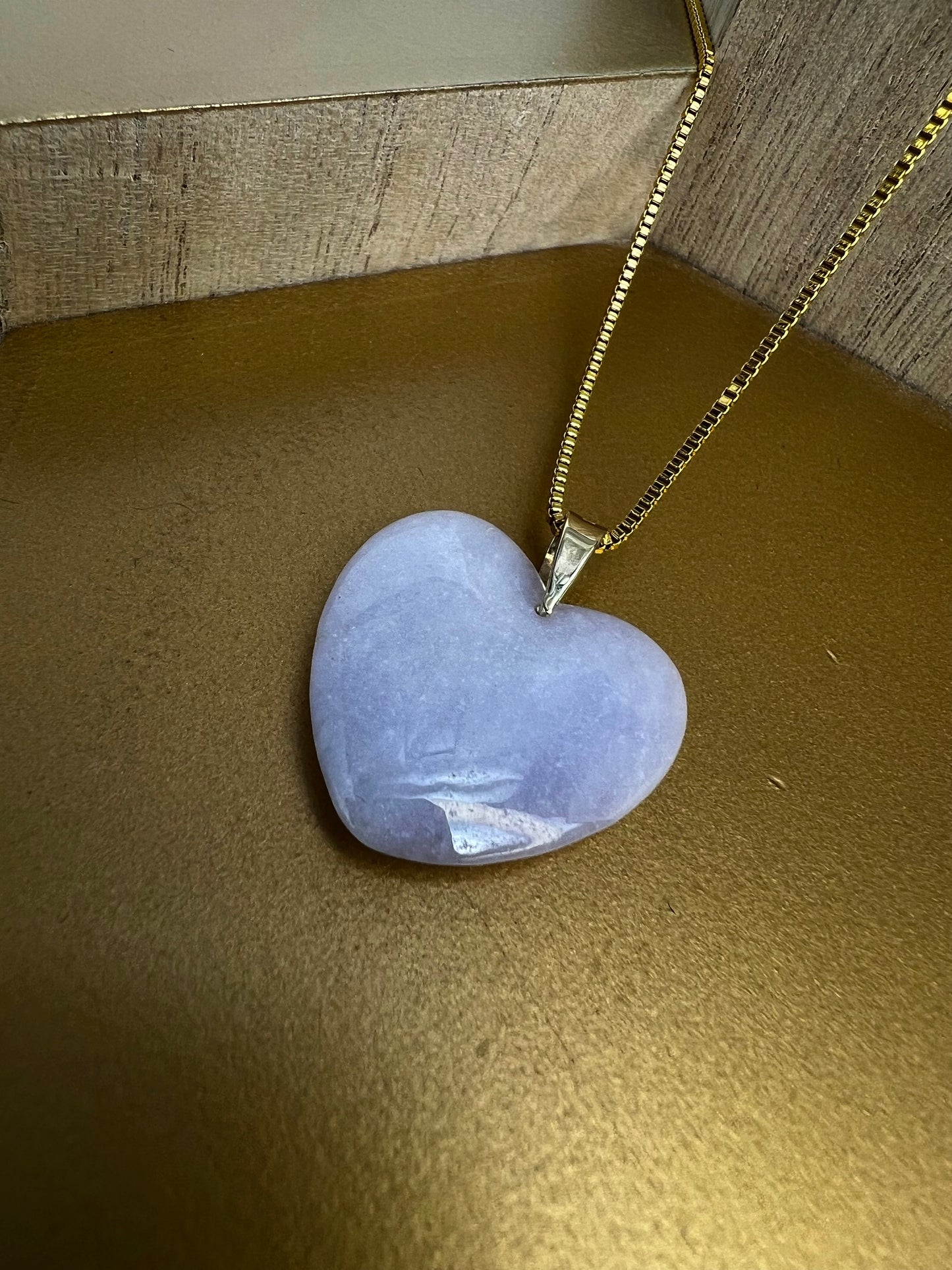 Lavender Broken Heart Double-Sided Pendant